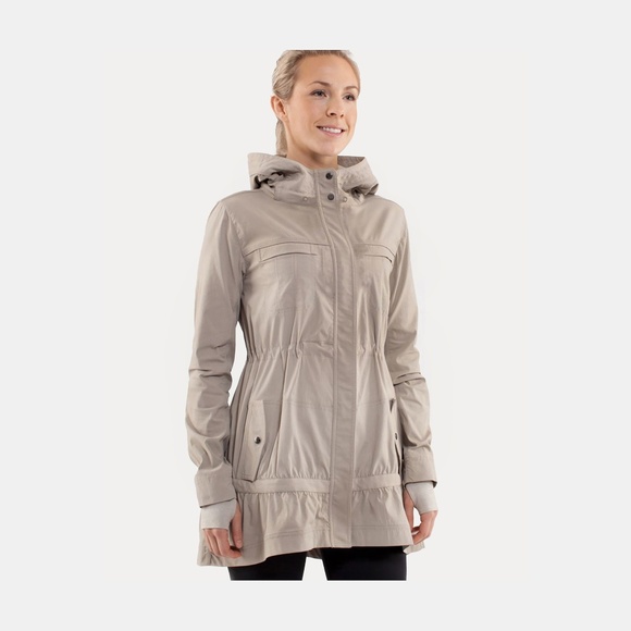 LULULEMON Après Practice Anorak Hooded Jacket in Classic Tan Size 12 - Picture 11 of 15